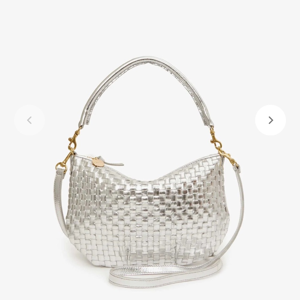 CLARE V Petite Moyen Silver Woven